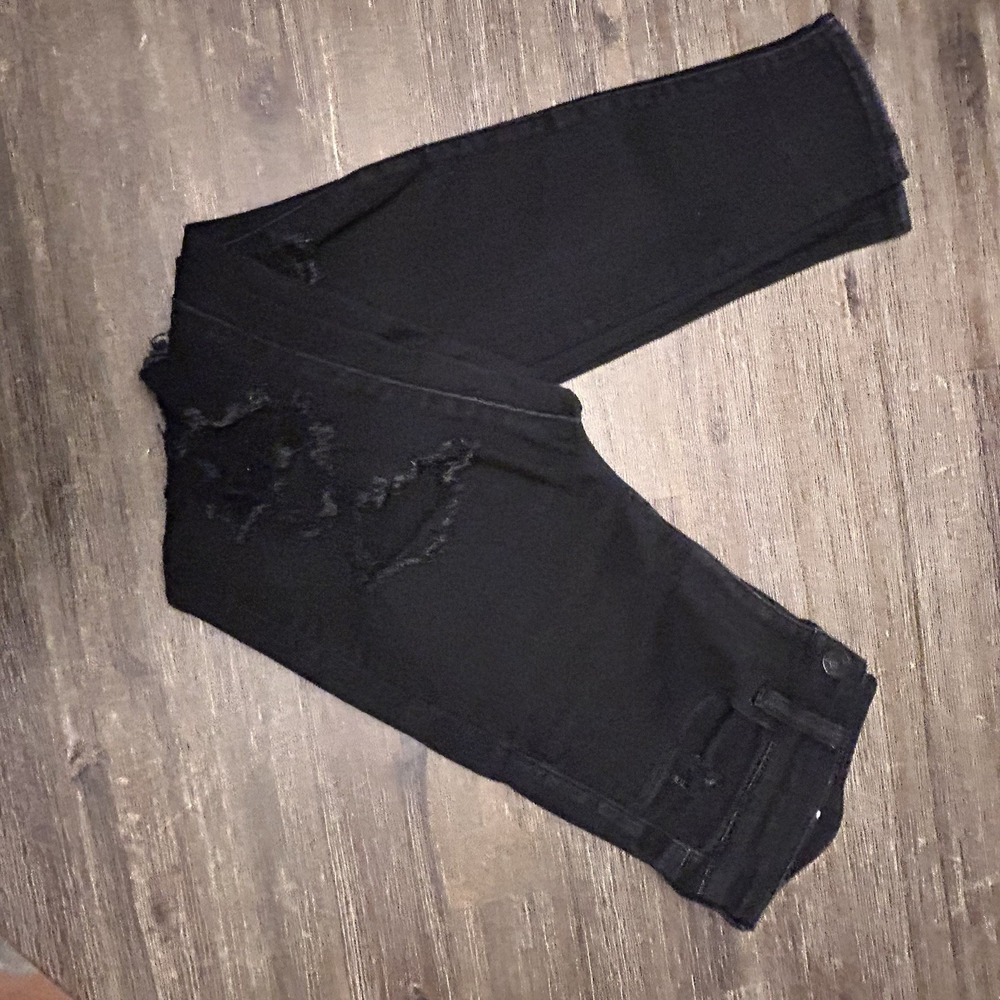 Women's American Eagle Jeans Next Level Stretch Jegging Distressed Size 6 Black - Picture 5 of 8